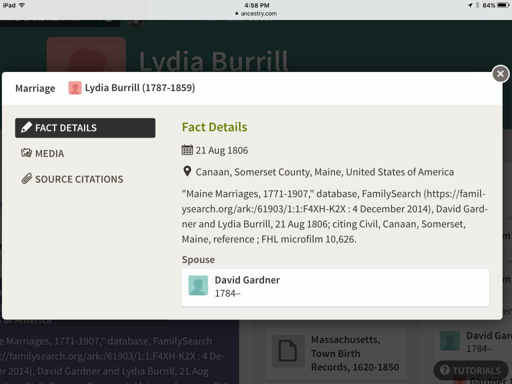 gardner burrill marriage